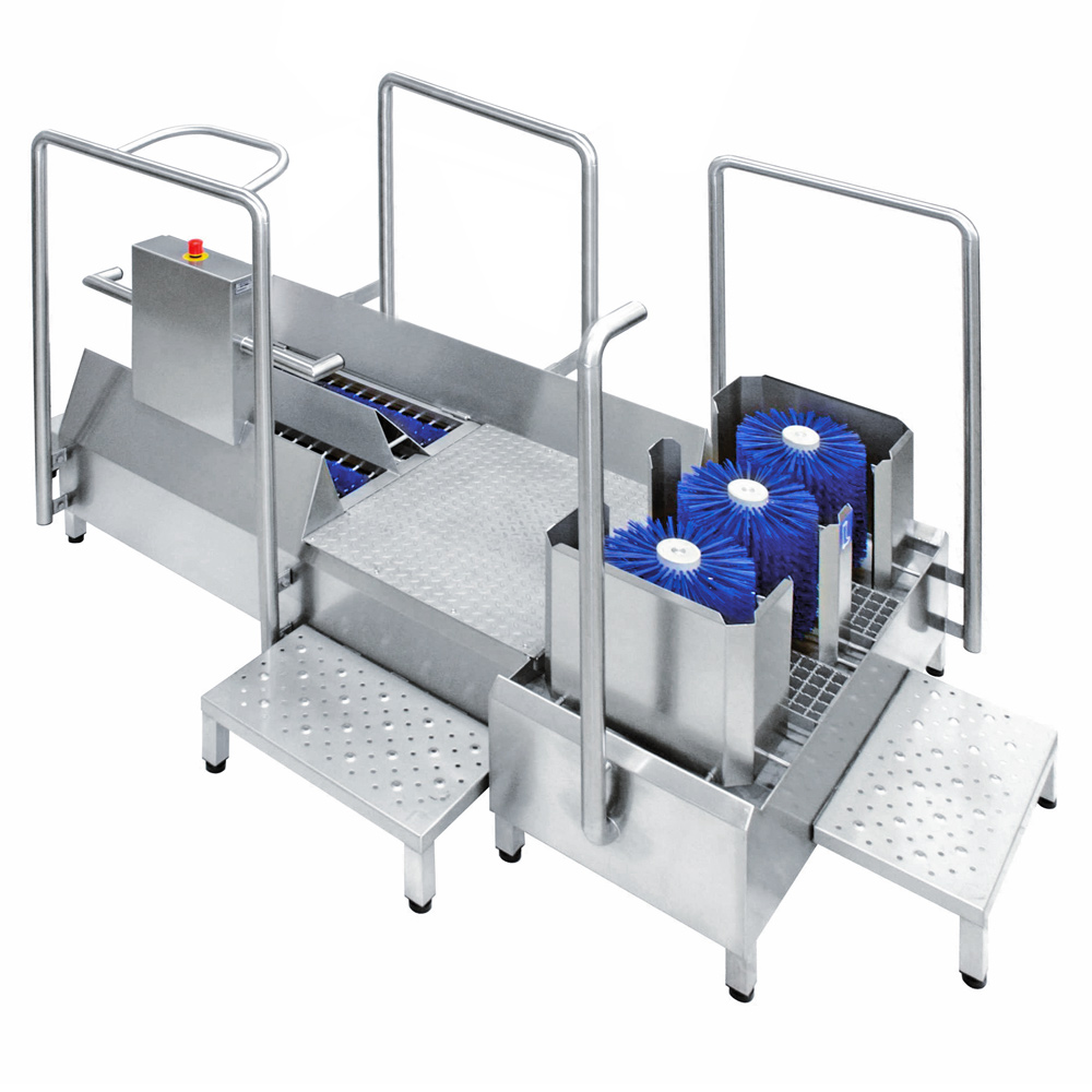 Walk-through boot and sole washer
