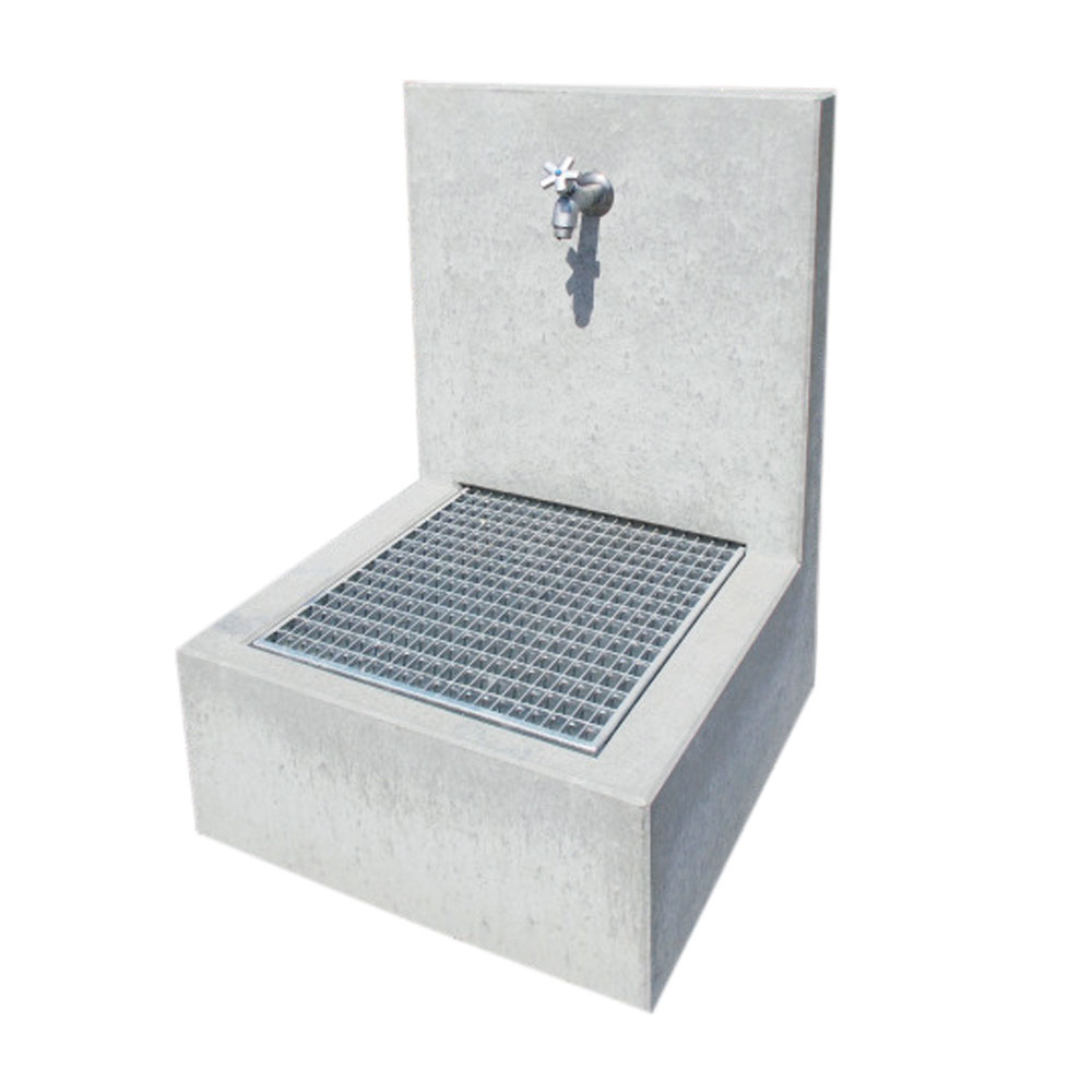 Concrete shoe washing trough