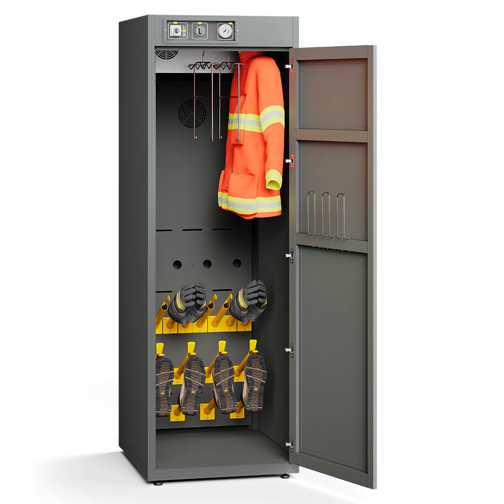 Condensation-type drying cabinet for 4 complete sets of workwear