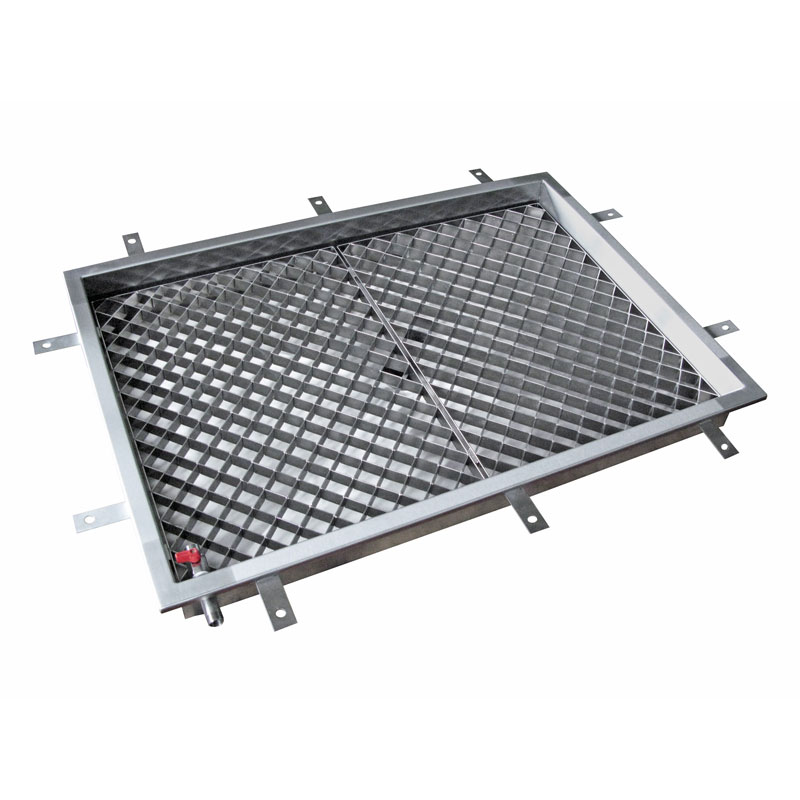 Walk-through disinfection trough at ground level
