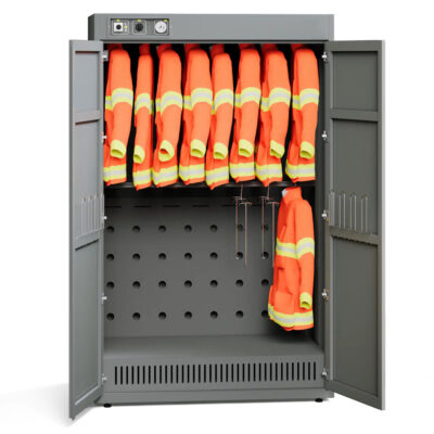 Hot air drying cabinet for 16 work jackets and work pants