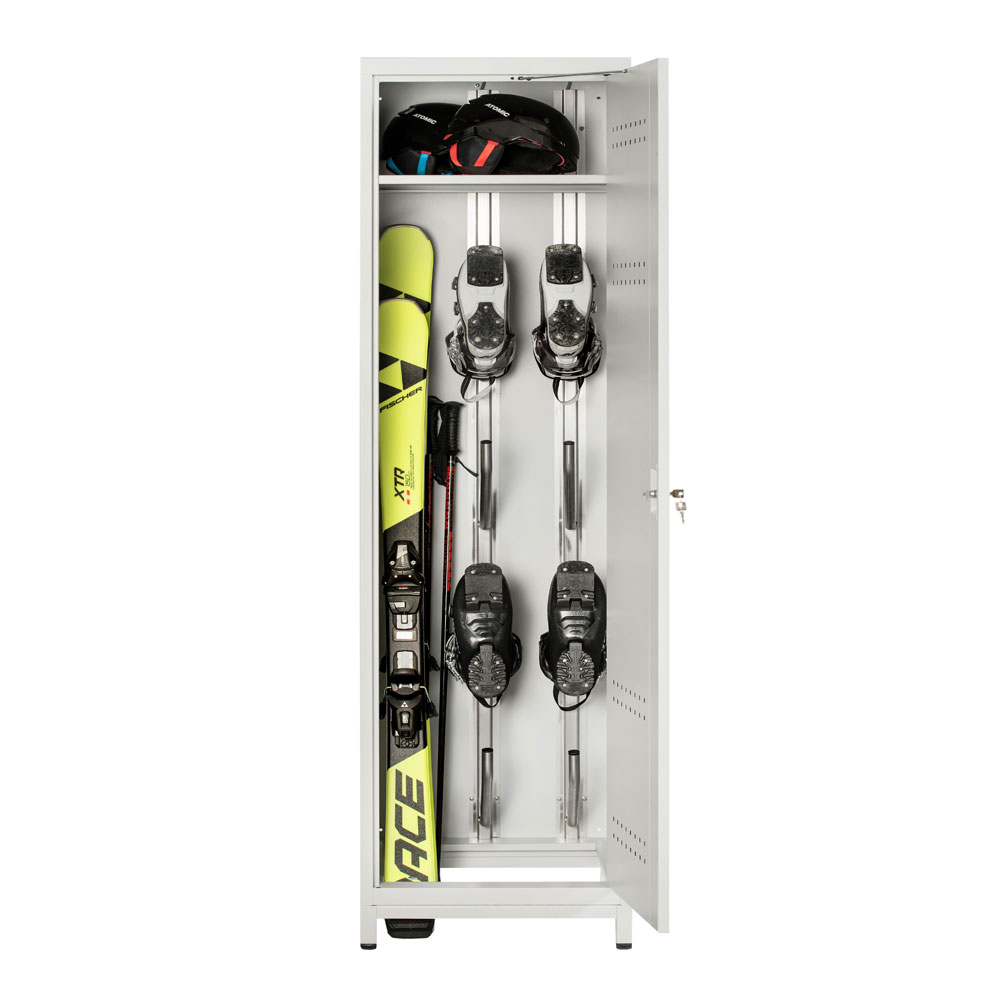 Ski storage cabinet for 4 pairs