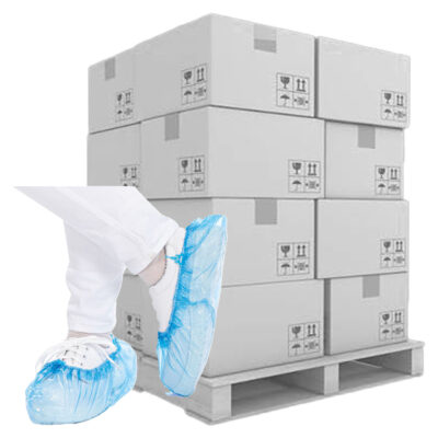 À partir de 10 cartons = 11 000 paires de surchaussures en PE hydrofuges